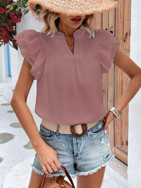 Ruffle sleeve blouse