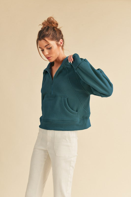 Dove Funnel Neck Half Zip