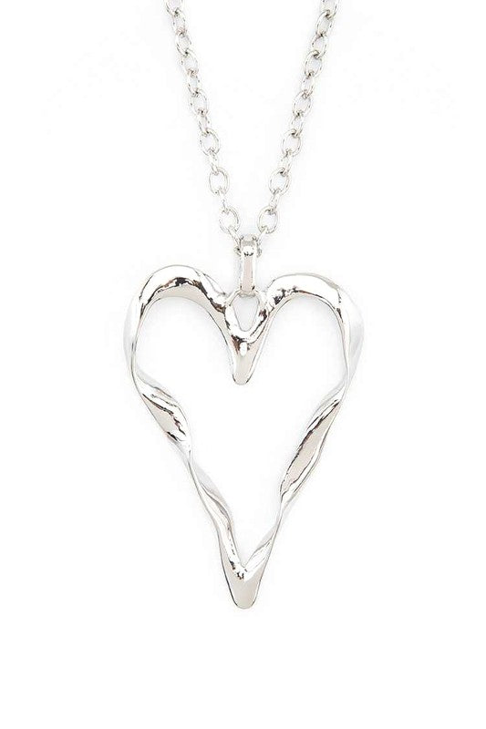 Open Heart Pendant Necklace Set