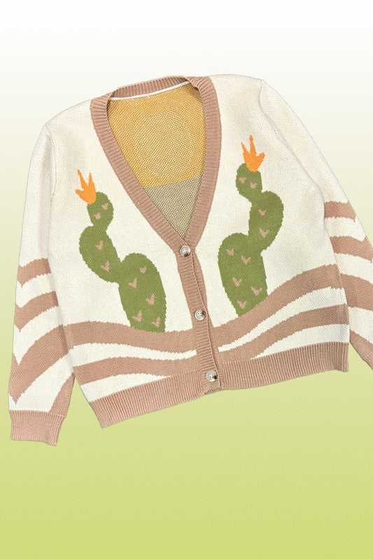 Desert cactus cardigan