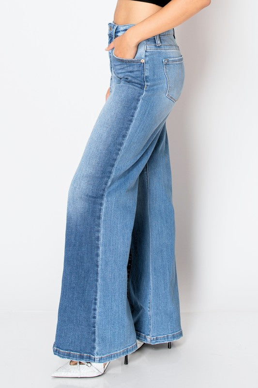 TUMMY CONTROL 90'S VINTAGE HIGH RISE WIDE JEANS