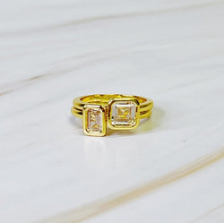 Asscher Cut Duo Ring Set Of 2