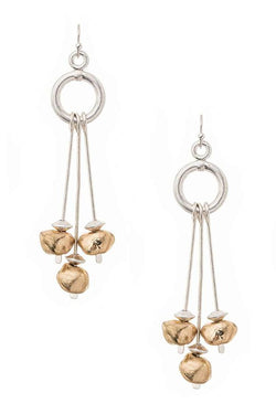 Nugget Drop Iconic 2 Tone Earrings