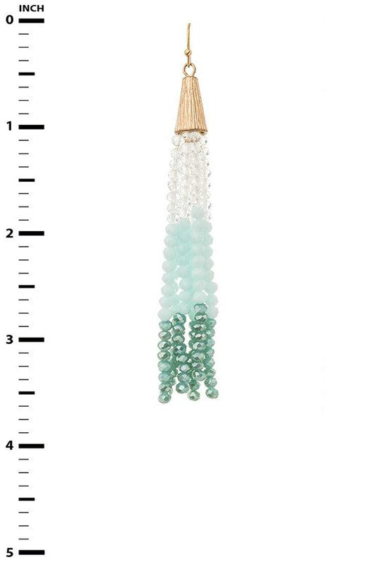 Crystal Tri-Tone Tassel Earrings