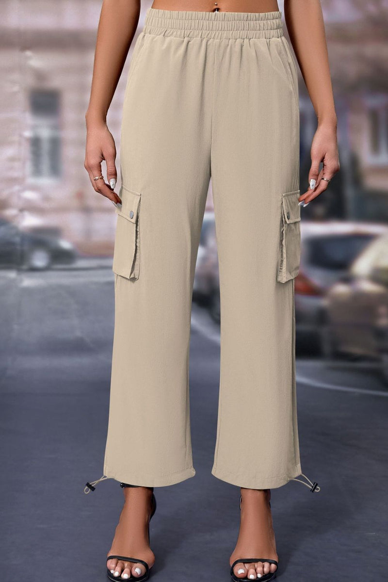 Elastic Waist Pants with Pockets