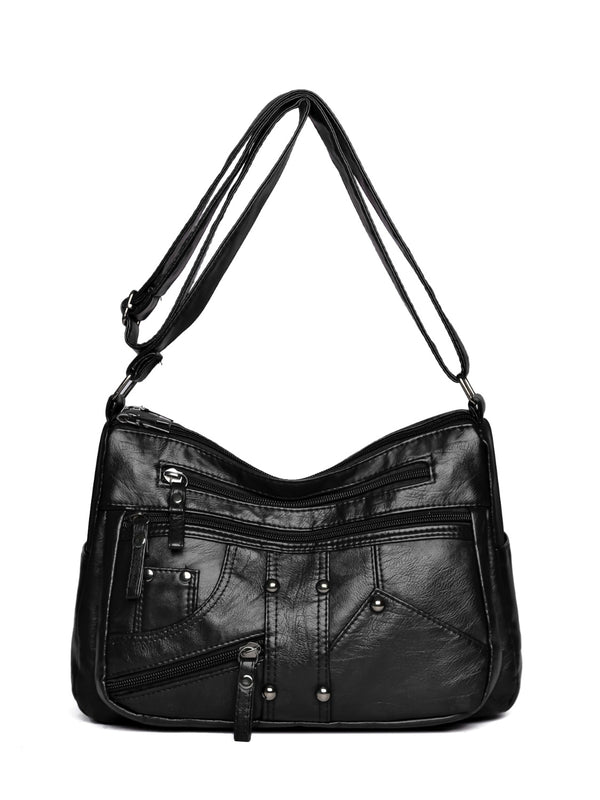 PU Leather Adjustable Strap Shoulder Bag