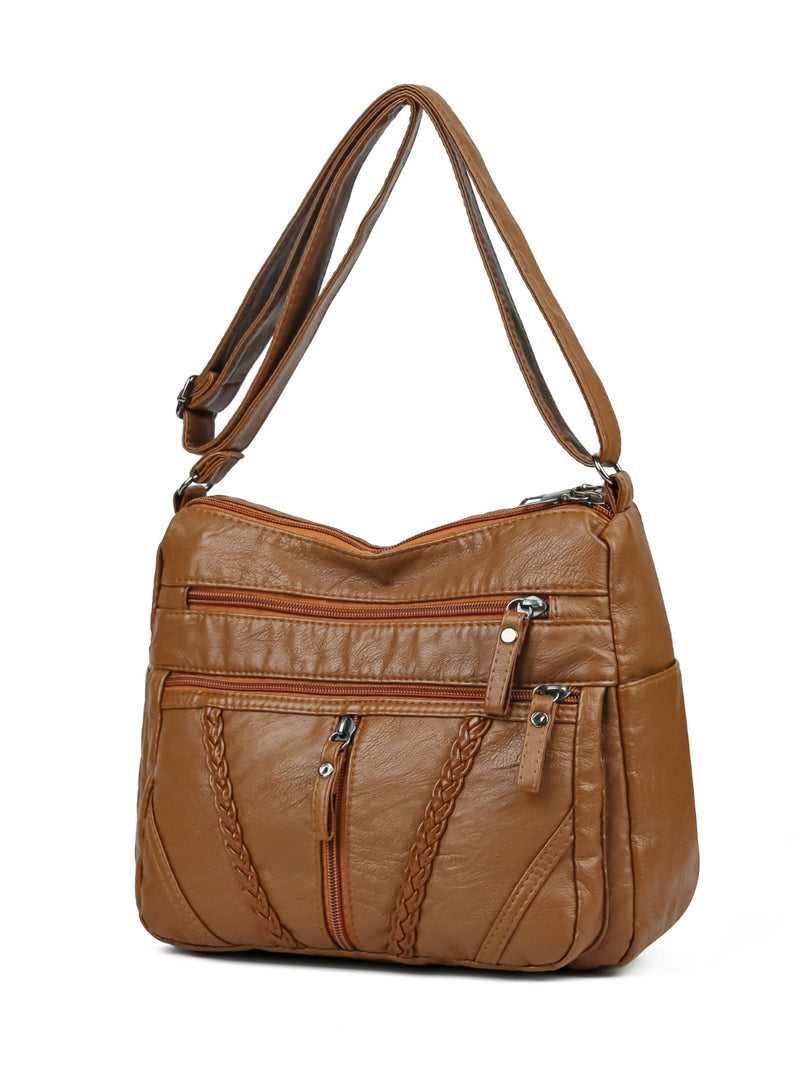 Adjustable Strap PU Leather Shoulder Bag