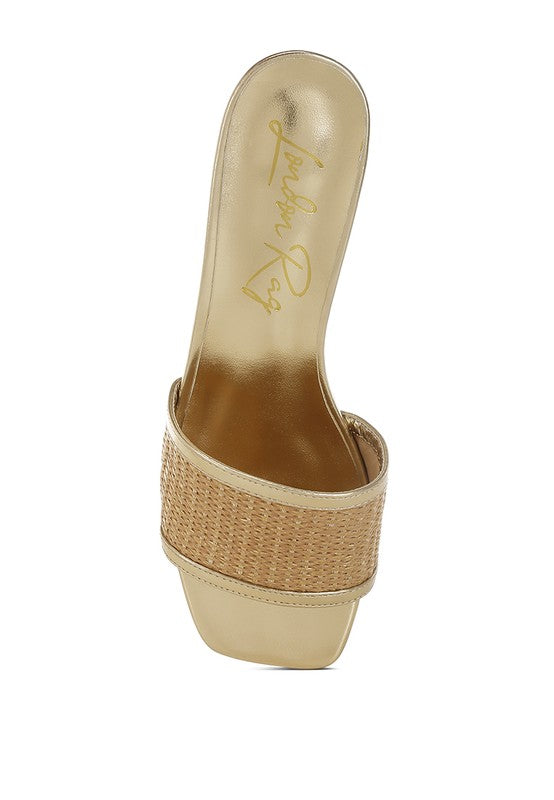 Gisella Raffia Slip On Sandals