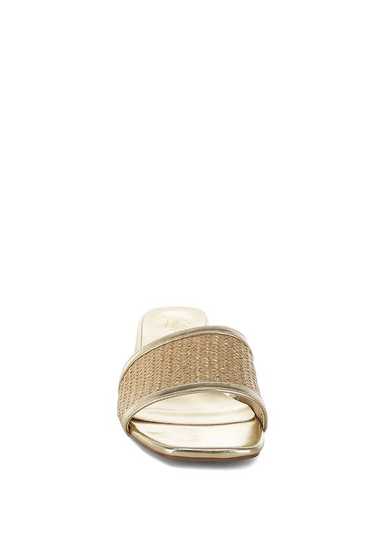 Gisella Raffia Slip On Sandals