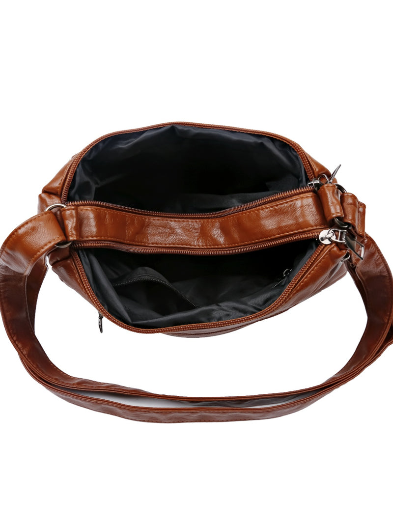 PU Leather Adjustable Strap Shoulder Bag