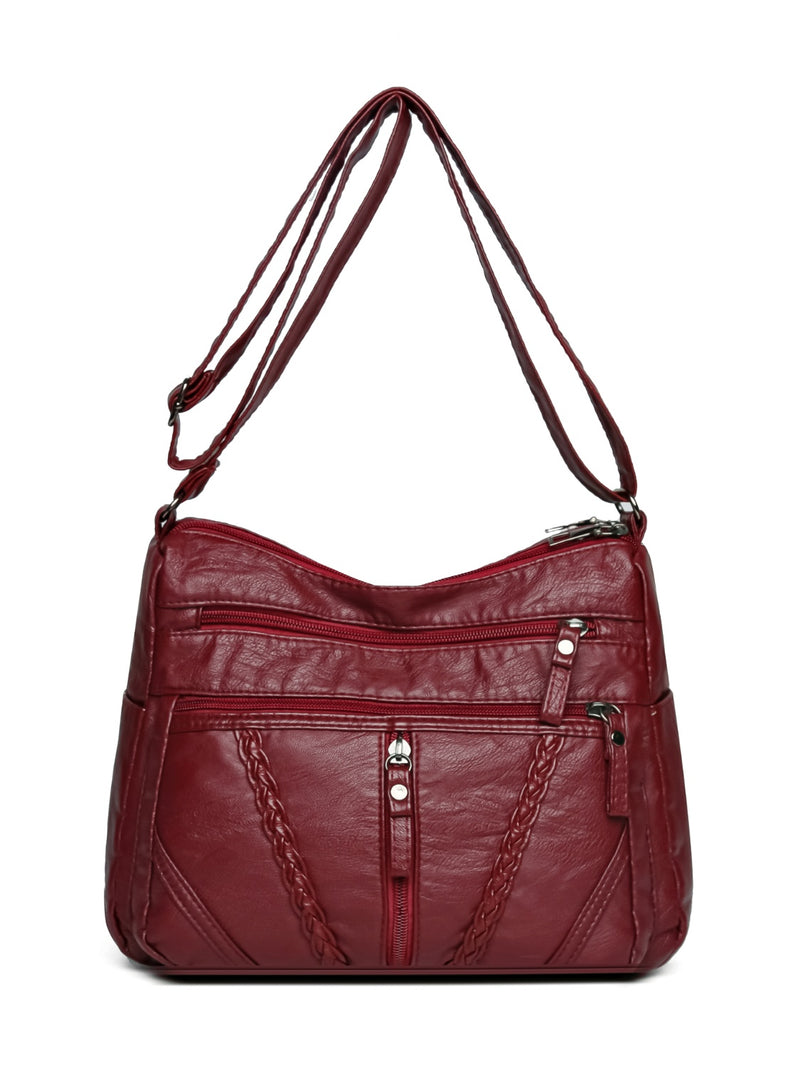 Adjustable Strap PU Leather Shoulder Bag