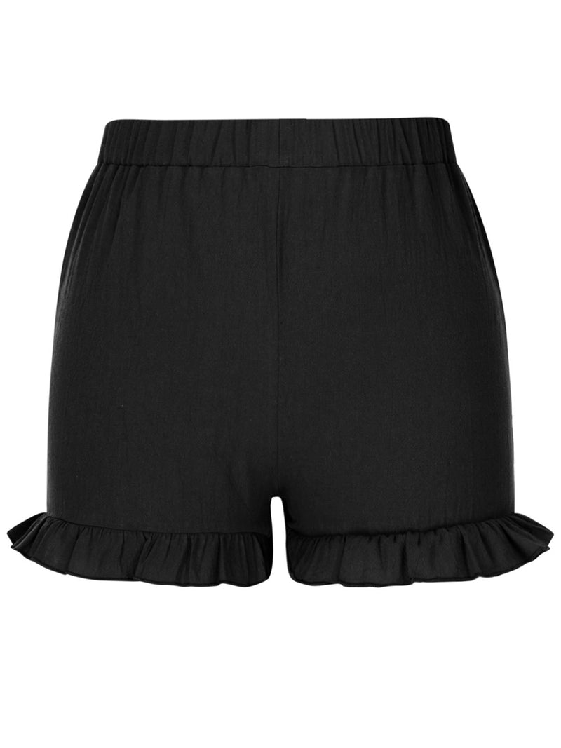 Frill Elastic Waist Shorts