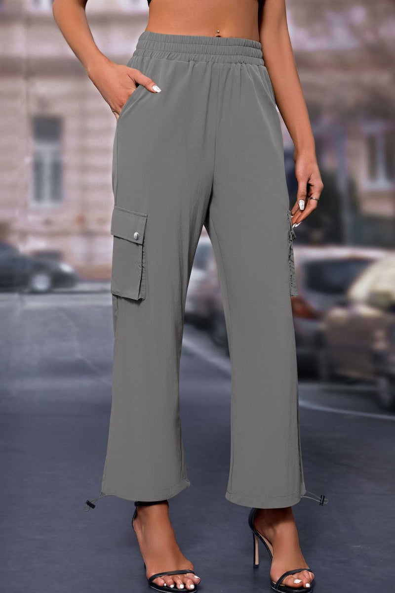 Elastic Waist Pants with Pockets